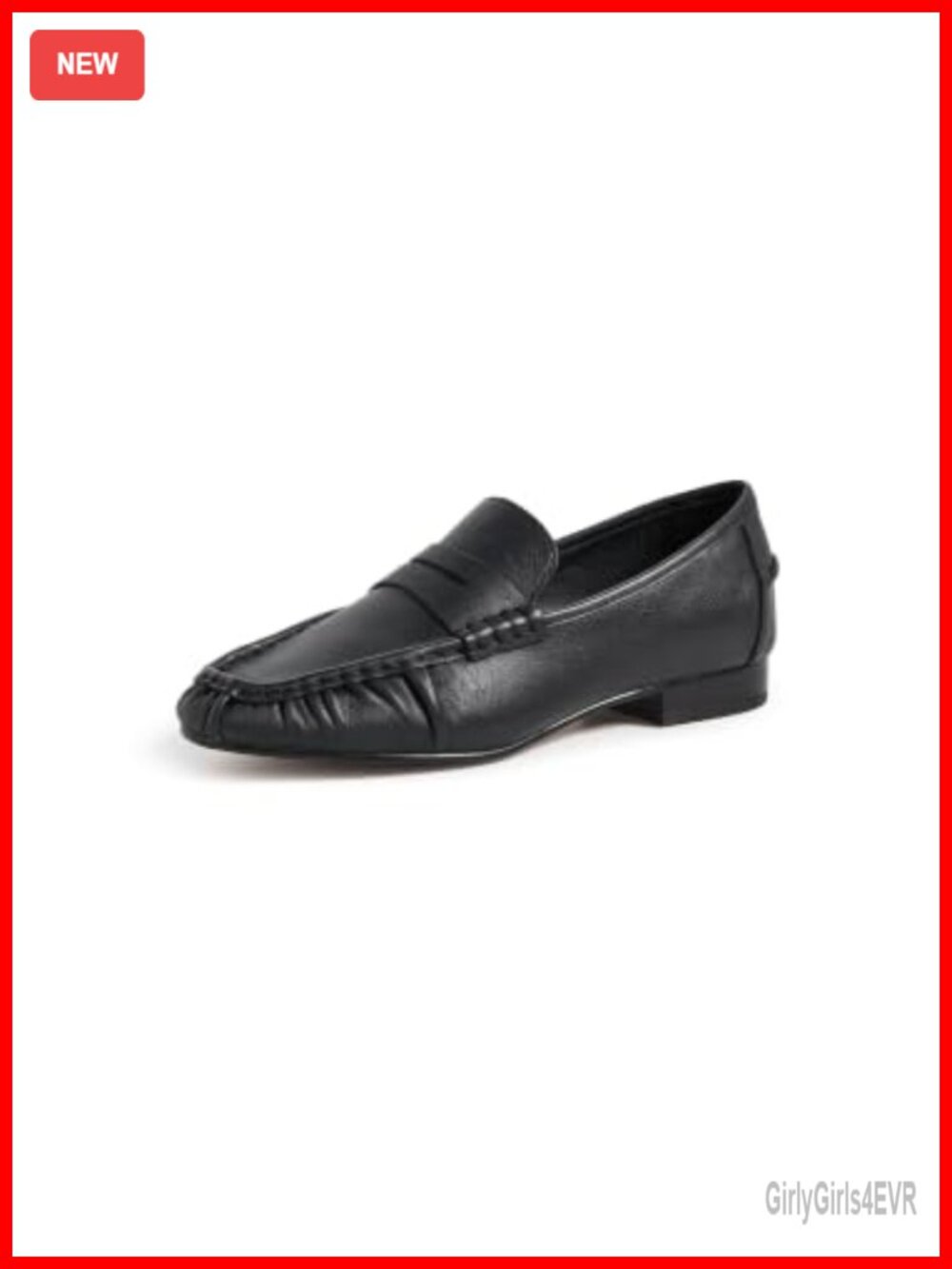 Leather Ruched Loafers Cushioned Footbed Penny Strap Slip-On Shoes